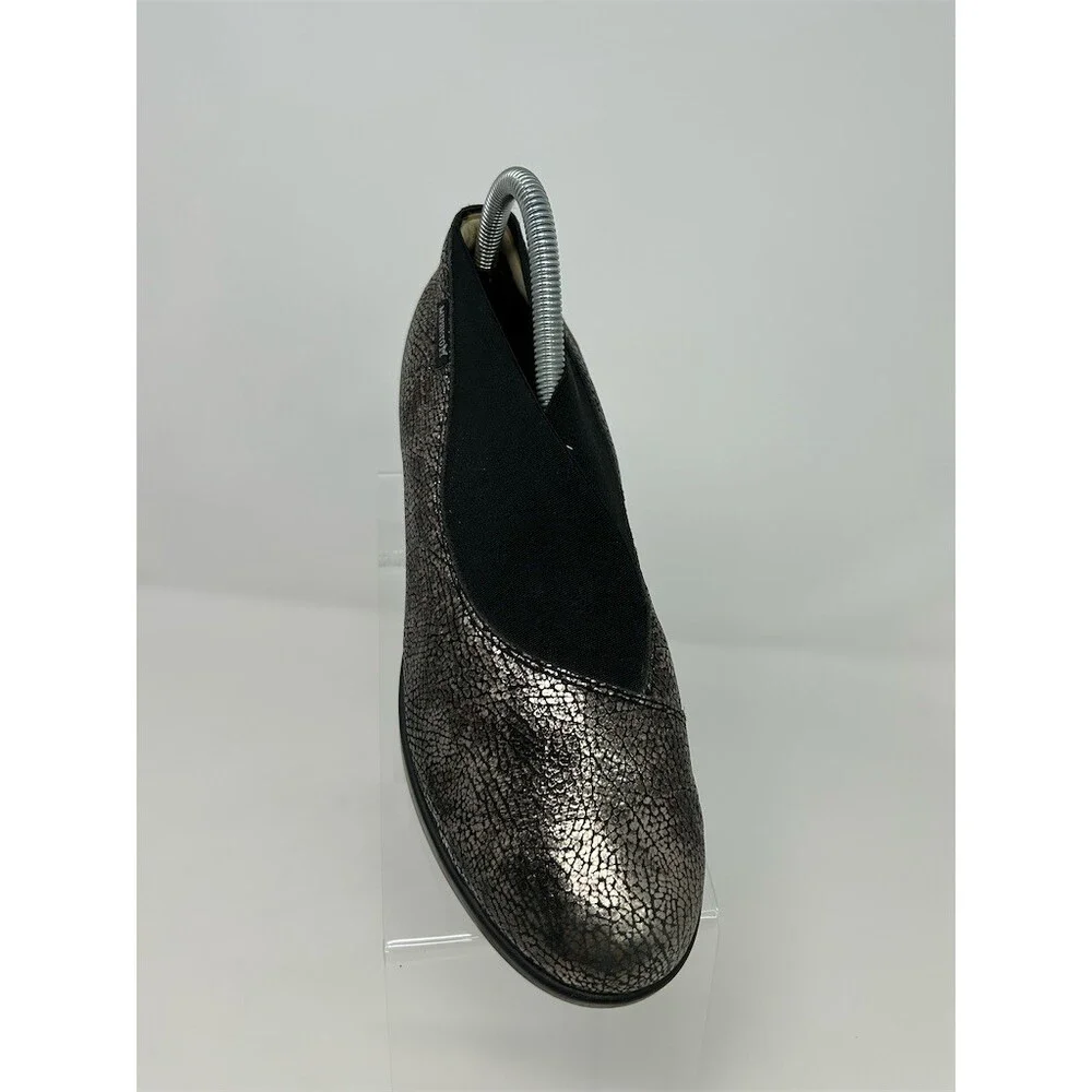 Mephisto Palmyre Womens Slip-On Comfort Flats Black Metallic Crackle Size 7.5